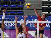 #18 Yasmine Abderrahim of Olympiacos Athens International Trophy ''Una squadra per un sorriso,'' Final 3rd-4th place match between Wash4gree...