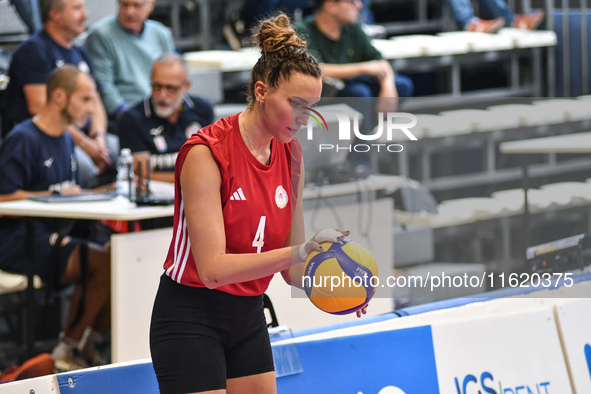 Ivana Vanjak of Olympiacos Athens during the International Trophy ''Una squadra per un sorriso,'' Final 3rd-4th place match between Wash4gre...