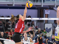 #10 Melina Emmanoulidou of Olympiacos Athens in action during the International Trophy ''Una squadra per un sorriso,'' Final 3rd-4th place m...