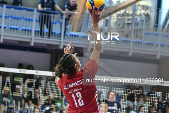 Milica Kubura of Olympiacos Athens is in action during the International Trophy ''Una squadra per un sorriso,'' Final 3rd-4th place match be...