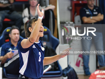 Maria Eleni Artakianou of Olympiacos Athens during the International Trophy ''Una squadra per un sorriso,'' Final 3rd-4th place match betwee...