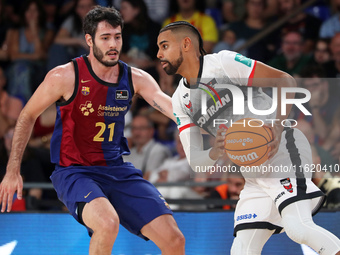 Gian Clavell and Alex Abrines play during the match between FC Barcelona and Coviran Granada, corresponding to week 1 of the Liga Endesa, at...