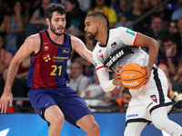 Gian Clavell and Alex Abrines play during the match between FC Barcelona and Coviran Granada, corresponding to week 1 of the Liga Endesa, at...