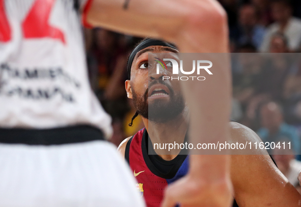 Jabari Parker plays during the match between FC Barcelona and Coviran Granada, corresponding to week 1 of the Liga Endesa, at the Palau Blau...