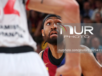 Jabari Parker plays during the match between FC Barcelona and Coviran Granada, corresponding to week 1 of the Liga Endesa, at the Palau Blau...