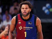 Justin Anderson plays during the match between FC Barcelona and Coviran Granada, corresponding to week 1 of the Liga Endesa, at the Palau Bl...