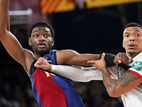 Jacob Wiley and Chimezie Metu play during the match between FC Barcelona and Coviran Granada, corresponding to week 1 of the Liga Endesa, at...