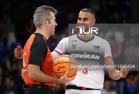 Gian Clavell plays during the match between FC Barcelona and Coviran Granada, corresponding to week 1 of the Liga Endesa, at the Palau Blaug...