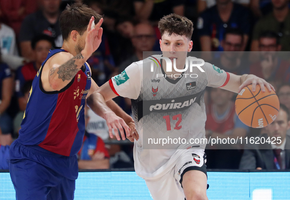 Agustin Ubal and Nicolas Laprovittola play during the match between FC Barcelona and Coviran Granada, corresponding to week 1 of the Liga En...