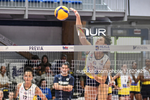 #12 Martina Bracchi of Pinerolo is in action during the International Trophy ''Una squadra per un sorriso,'' Final 3rd-4th place match betwe...