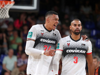 Jacob Wiley and Gian Clavell play during the match between FC Barcelona and Coviran Granada, corresponding to week 1 of the Liga Endesa, at...