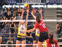 Milica Kubura of Olympiacos Athens is in action during the International Trophy ''Una squadra per un sorriso,'' Final 3rd-4th place match be...