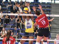 Milica Kubura of Olympiacos Athens is in action during the International Trophy ''Una squadra per un sorriso,'' Final 3rd-4th place match be...