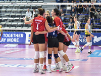 Olympiacos Athens celebrates the team's International Trophy ''Una squadra per un sorriso'' during the final 3rd-4th place match between Was...