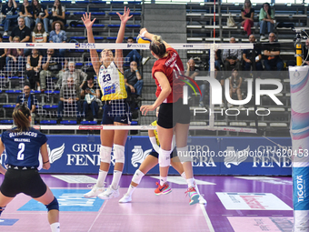 Bianca Farriol of Olympiacos Athens in action during the International Trophy ''Una squadra per un sorriso,'' Final 3rd-4th place match betw...