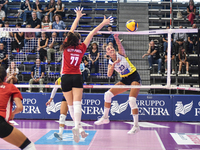 Elena Perinelli of Pinerolo is in action during the International Trophy ''Una squadra per un sorriso,'' Final 3rd-4th place match between W...