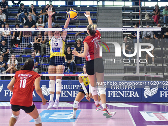 Bianca Farriol of Olympiacos Athens in action during the International Trophy ''Una squadra per un sorriso,'' Final 3rd-4th place match betw...