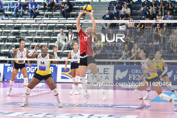 #77 Isabella Di Iulio of Olympiacos Athens in action during the International Trophy ''Una squadra per un sorriso,'' Final 3rd-4th place mat...