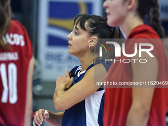 Maria Eleni Artakianou of Olympiacos Athens during the International Trophy ''Una squadra per un sorriso,'' Final 3rd-4th place match betwee...