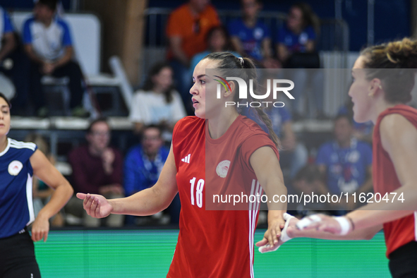 Yasmine Abderrahim of Olympiacos Athens during the International Trophy ''Una squadra per un sorriso,'' Final 3rd-4th place match between Wa...