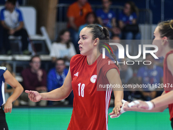 Yasmine Abderrahim of Olympiacos Athens during the International Trophy ''Una squadra per un sorriso,'' Final 3rd-4th place match between Wa...