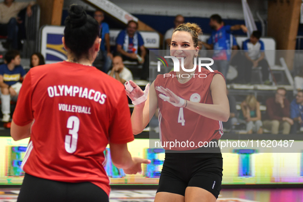 Ivana Vanjak of Olympiacos Athens during the International Trophy ''Una squadra per un sorriso,'' Final 3rd-4th place match between Wash4gre...