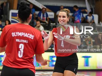 Ivana Vanjak of Olympiacos Athens during the International Trophy ''Una squadra per un sorriso,'' Final 3rd-4th place match between Wash4gre...