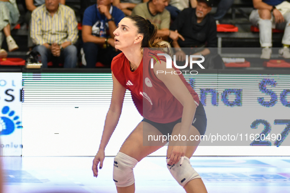 Melina Emmanoulidou of Olympiacos Athens during the International Trophy ''Una squadra per un sorriso,'' Final 3rd-4th place match between W...