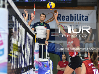 Milica Kubura of Olympiacos Athens is in action during the International Trophy ''Una squadra per un sorriso,'' Final 3rd-4th place match be...