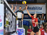 Milica Kubura of Olympiacos Athens is in action during the International Trophy ''Una squadra per un sorriso,'' Final 3rd-4th place match be...