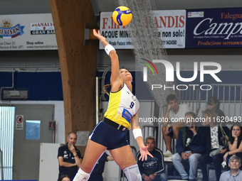 Sofia D'Odorico of Pinerolo is in action during the International Trophy ''Una squadra per un sorriso,'' Final 3rd-4th place match between W...