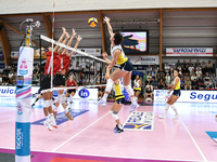 #12 Martina Bracchi of Pinerolo is in action during the International Trophy ''Una squadra per un sorriso,'' Final 3rd-4th place match betwe...