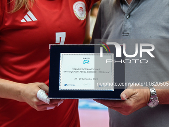 International Trophy ''Una squadra per un sorriso,'' Final 3rd-4th place match between Wash4green Pinerolo and Olympiacos Athens at Palafene...