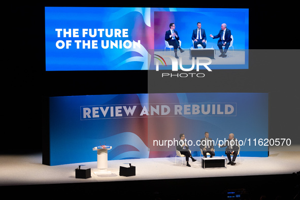 Alex Burghart MP talks to Russell Findlay MSP and Andrew RT Davies CBE MS in a panel discussion on The Future of The Union at the Conservati...