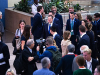 Robert Jenrick MP, the favorite to be the new Tory leader, walks through the ICC surrounded by his security detail at the Conservative Party...