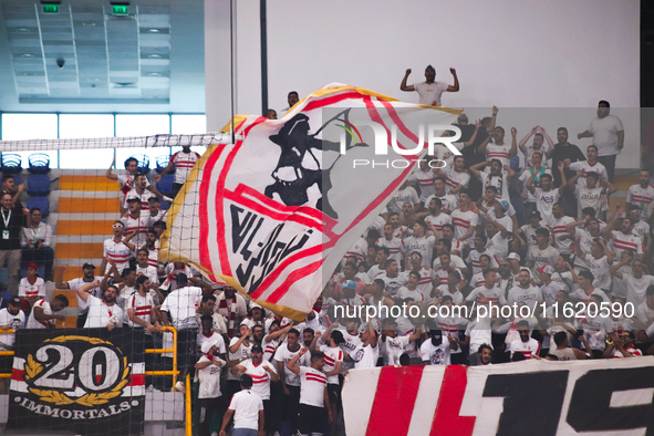 Zamalek fans attend the match against Veszprem in the Men's Handball Club World Championship in Cairo 