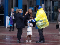 A delegate is not dressed for the Birmingham weather at the Conservative Party Conference at the International Conference Centre in Birmingh...