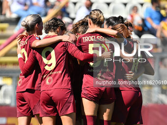 Manuela Giugliano of A.S. Roma Femminile celebrates after scoring the third goal during the fourth day of the Serie A Femminile eBay Champio...