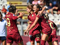 Manuela Giugliano of A.S. Roma Femminile celebrates after scoring the third goal during the fourth day of the Serie A Femminile eBay Champio...