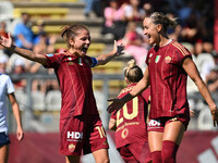 Manuela Giugliano of A.S. Roma Femminile celebrates after scoring the third goal during the fourth day of the Serie A Femminile eBay Champio...