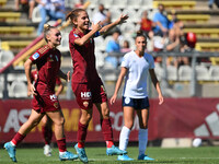 Manuela Giugliano of A.S. Roma Femminile celebrates after scoring the third goal during the fourth day of the Serie A Femminile eBay Champio...