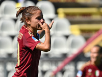 Manuela Giugliano of A.S. Roma Femminile celebrates after scoring the third goal during the fourth day of the Serie A Femminile eBay Champio...