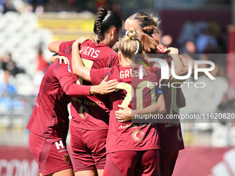 Evelyne Viens of A.S. Roma Femminile celebrates after scoring the goal of 2-0 during the 4th day of the Serie A Femminile eBay Championship...