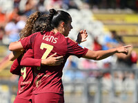 Evelyne Viens of A.S. Roma Femminile celebrates after scoring the goal of 2-0 during the 4th day of the Serie A Femminile eBay Championship...