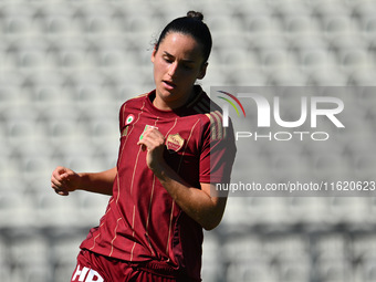 Evelyne Viens of A.S. Roma Femminile celebrates after scoring the goal of 2-0 during the 4th day of the Serie A Femminile eBay Championship...