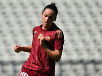 Evelyne Viens of A.S. Roma Femminile celebrates after scoring the goal of 2-0 during the 4th day of the Serie A Femminile eBay Championship...