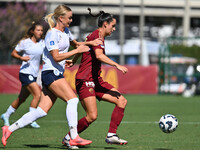 Matilde Lundorf of Napoli Femminile and Evelyne Viens of A.S. Roma Femminile are in action during the 4th day of the Serie A Femminile eBay...