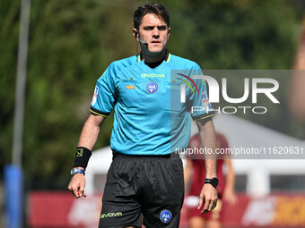 Referee Valerio Vogliacco officiates on the 4th day of the Serie A Femminile eBay Championship between A.S. Roma and Napoli Femminile at the...