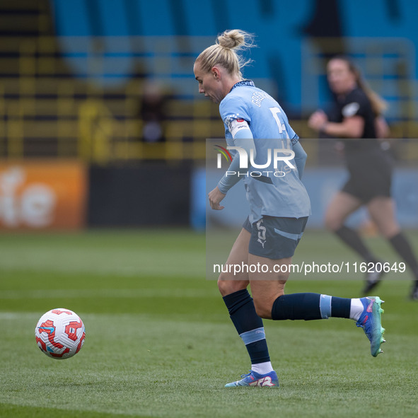 Alex Greenwood #5 of Manchester City W.F.C. during the Barclays FA Women's Super League match between Manchester City and Brighton and Hove...