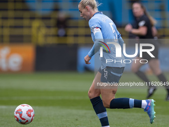 Alex Greenwood #5 of Manchester City W.F.C. during the Barclays FA Women's Super League match between Manchester City and Brighton and Hove...